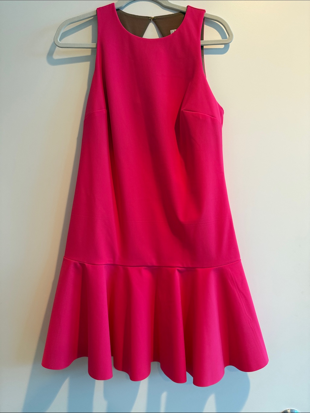Trina Turk Hot Pink Sleeveless Mini Dress With Cutout In Back